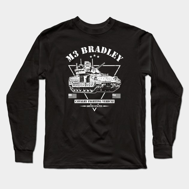 M3 Bradley Cavalry Fighting Vehicle Long Sleeve T-Shirt by Military Style Designs